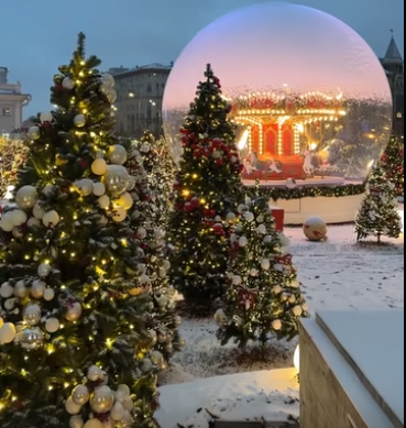 В НИИ имени Склифосовского расставили необычные новогодние украшения и ели 