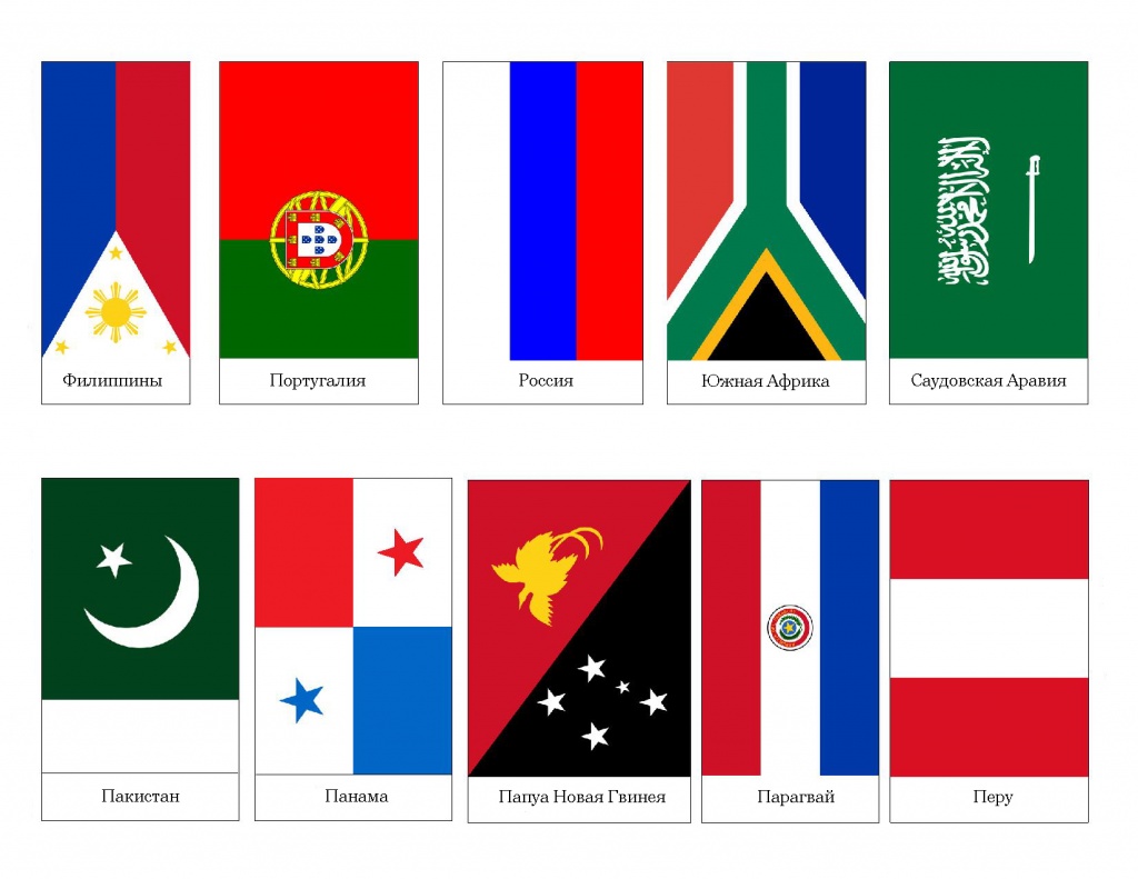 Карточки с флагами мира